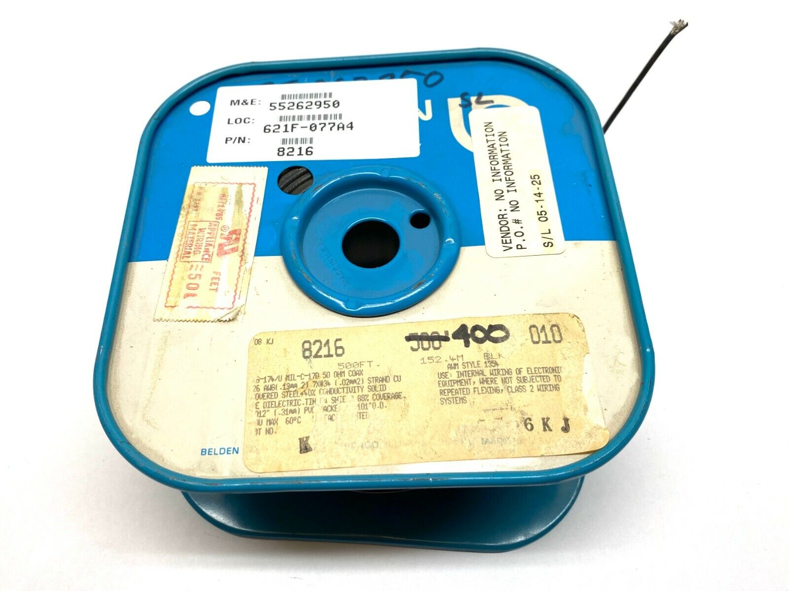 Belden 8216010500 Coaxial Cable 26AWG 1C Shield 400ft Spool Black - New – Open box - Maverick Industrial Sales