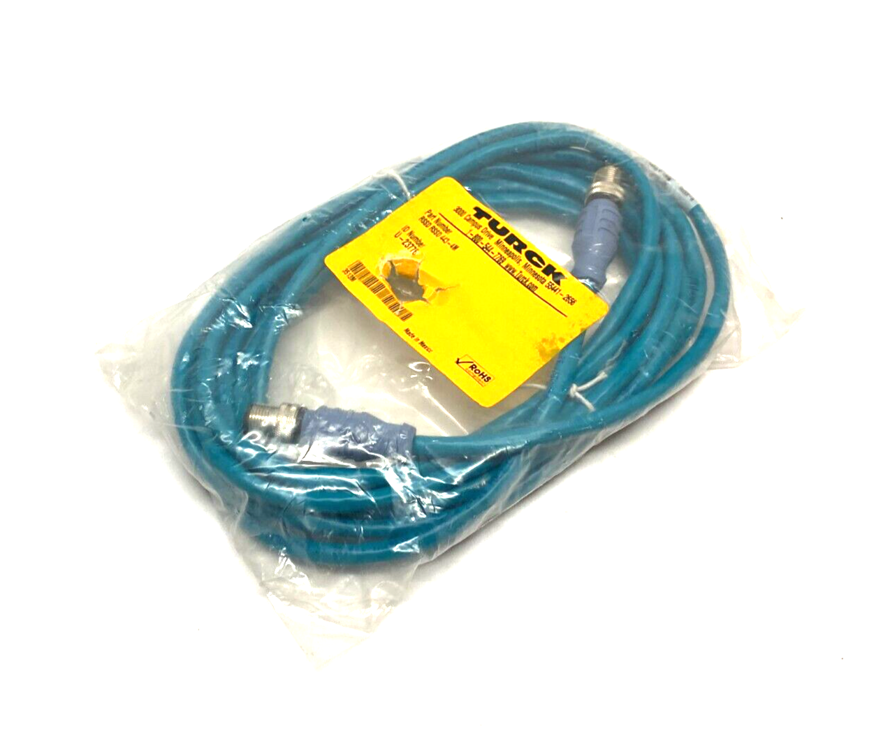 Turck RSSD RSSD 443-4M Industrial Ethernet Cable Male M12 4-Pin 4m U-23776 - Maverick Industrial Sales