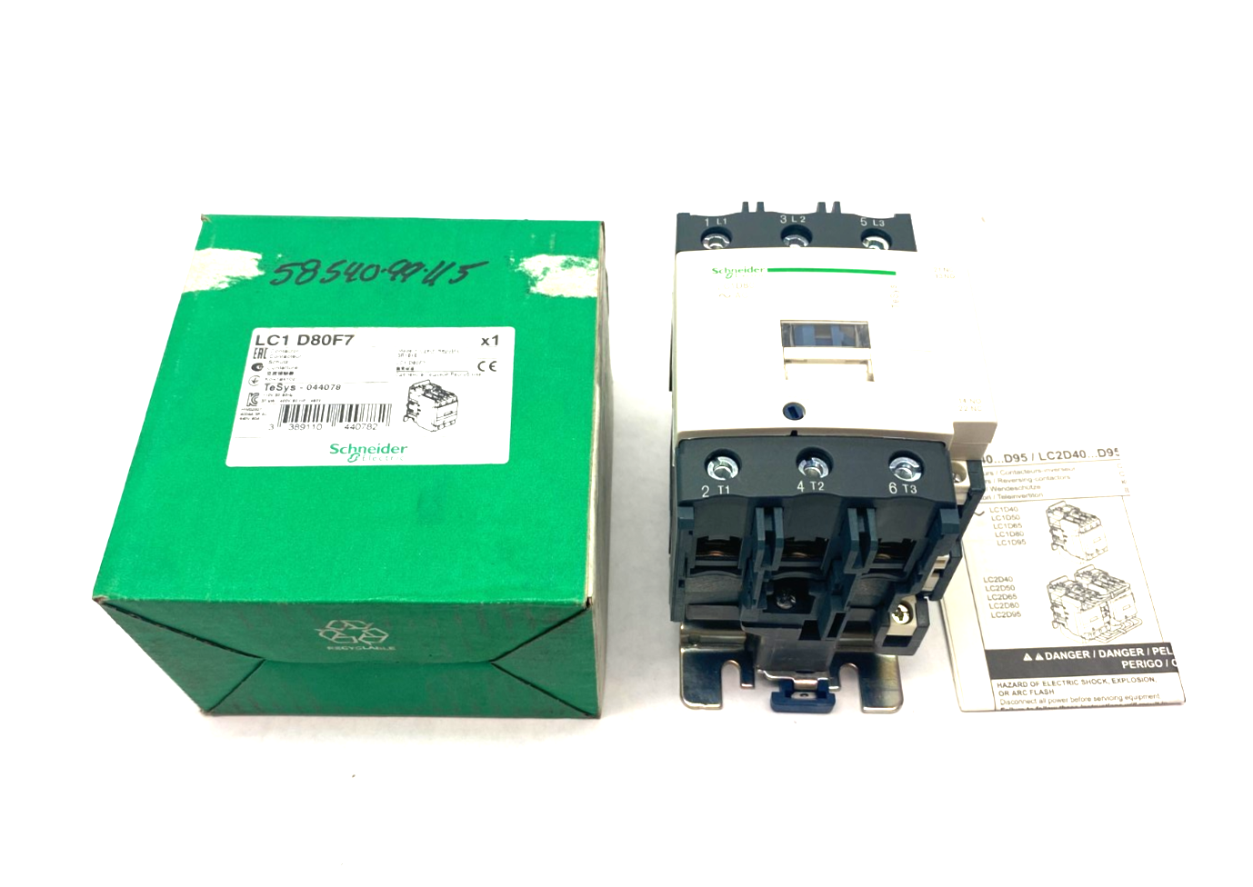 Schneider Electric LC1 D80F7 TeSys Deca Nonreversing IEC Contactor 3-Phase - Maverick Industrial Sales