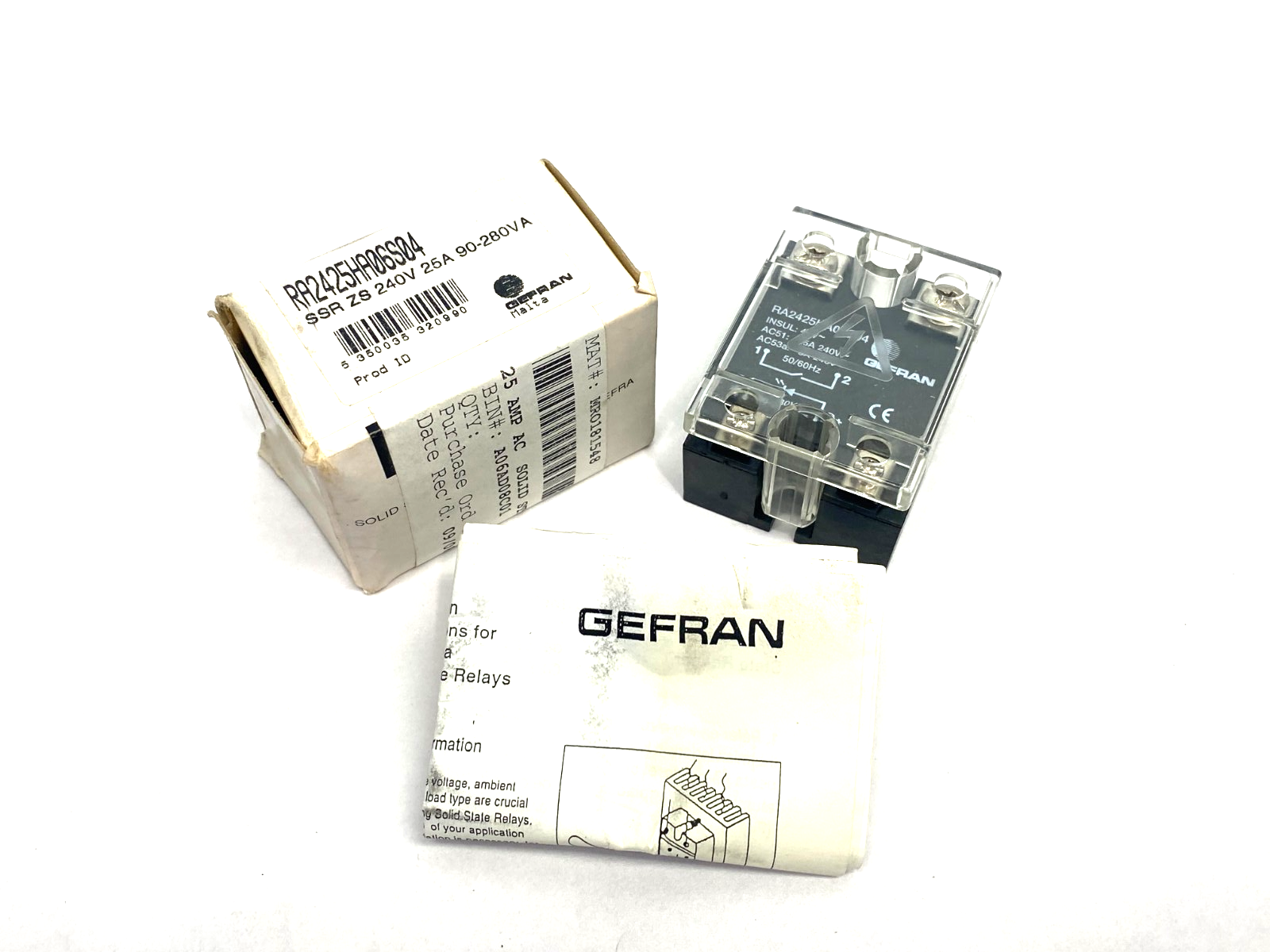 Gefran RA2425HA06S04 Solid-State Relay SSR ZS 240V 25A 90-280V - Maverick Industrial Sales