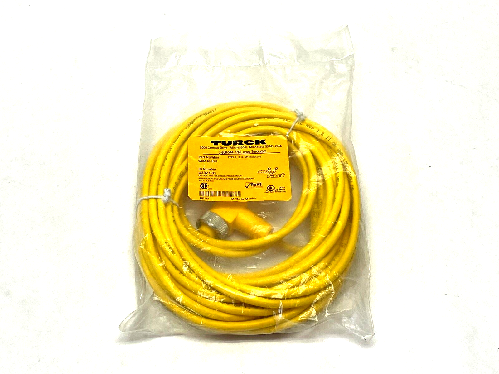 Turck WKM 40-10M Single-Ended Cordset 10m Length U2327-01 - Maverick Industrial Sales