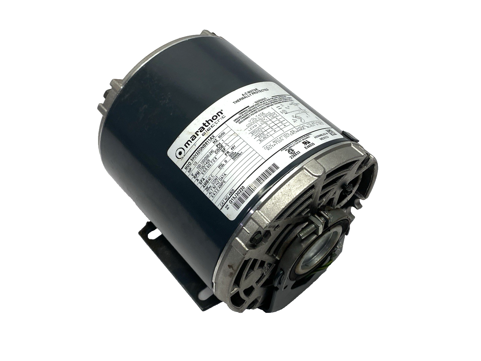 5KH32GNB811AX | Marathon AC Motor 1-Phase 1/3HP 1725/1425RPM - For parts or not working - Maverick Industrial Sales