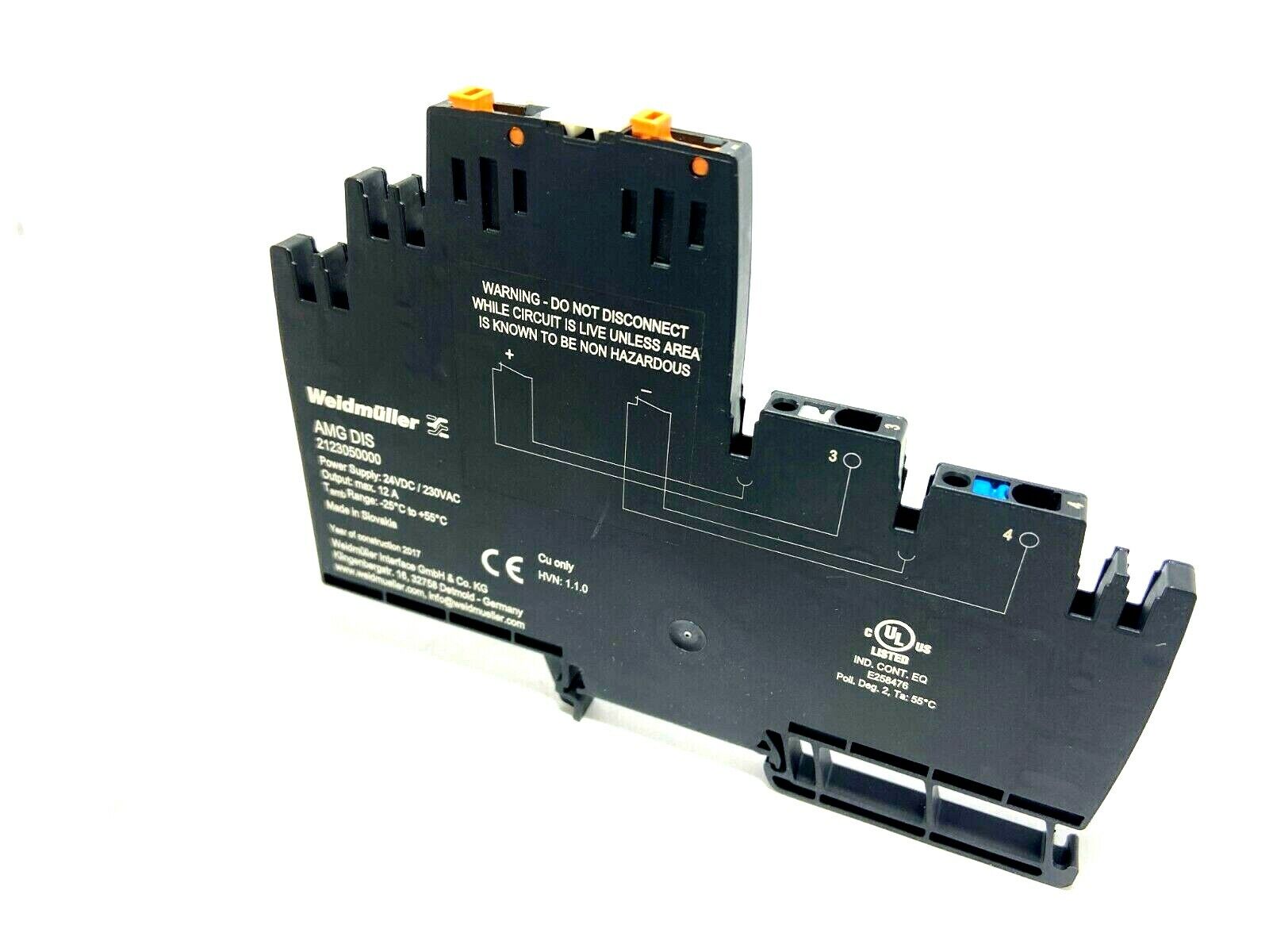 Weidmuller 2123050000 AMG DIS MaxGuard Circuit Breaker 24V 12A Made 2017 - Maverick Industrial Sales