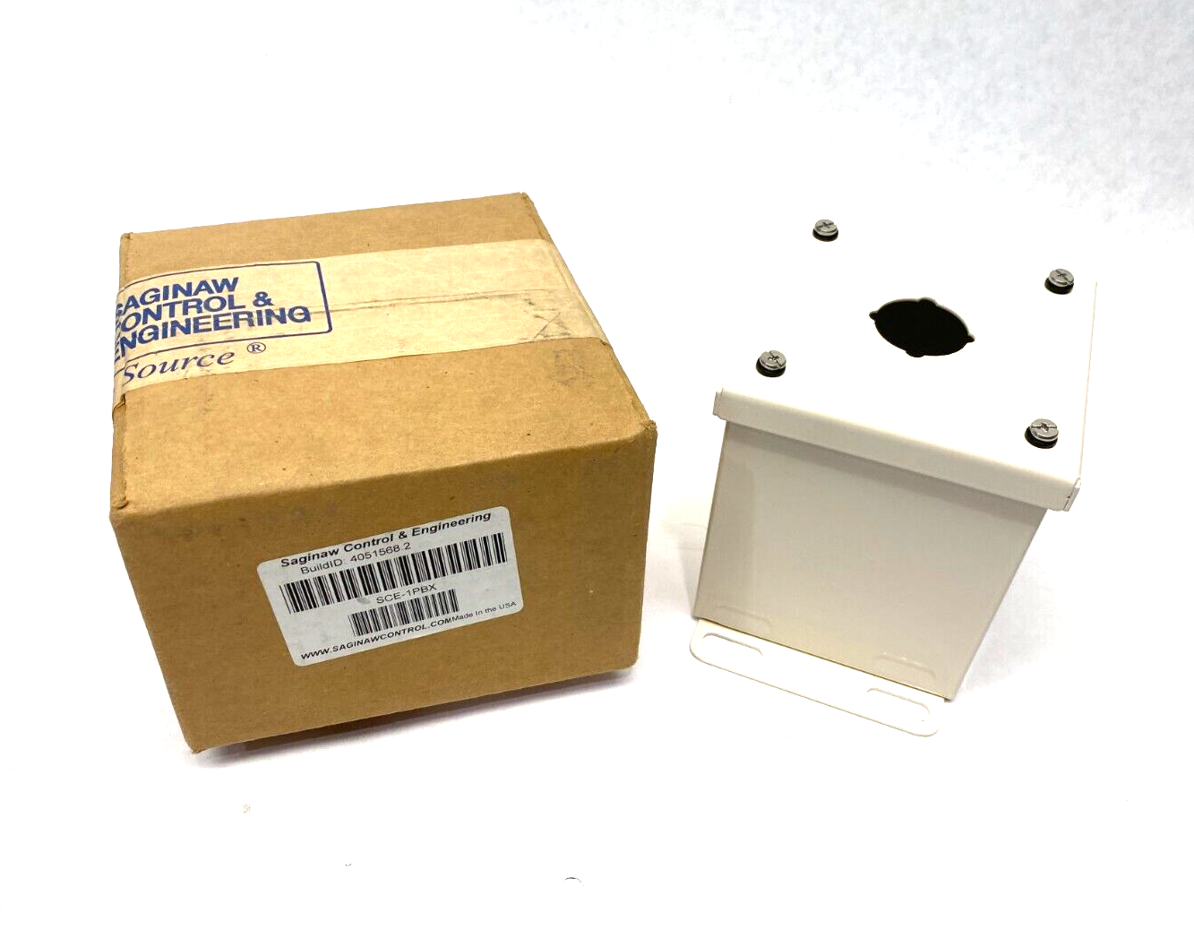 Saginaw Control & Engineering SCE-1PBX Extra Deep Pushbutton Enclosure White 1-H - Maverick Industrial Sales