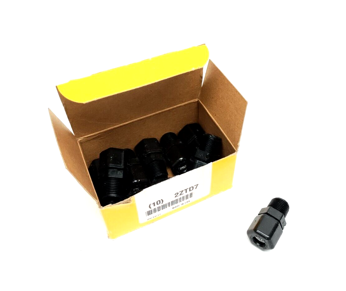 Parker 2ZTD7 Compression Fitting For 3/8" Tube OD 3/8" MNPTF BOX OF 10 - New – Open box - Maverick Industrial Sales