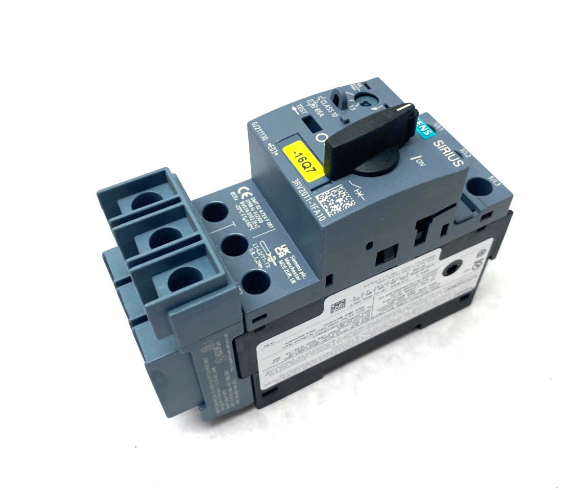 Siemens 3RV2011-1FA10 SIRIUS Motor Protector Circuit Breaker Frame Size S00 5A - Maverick Industrial Sales