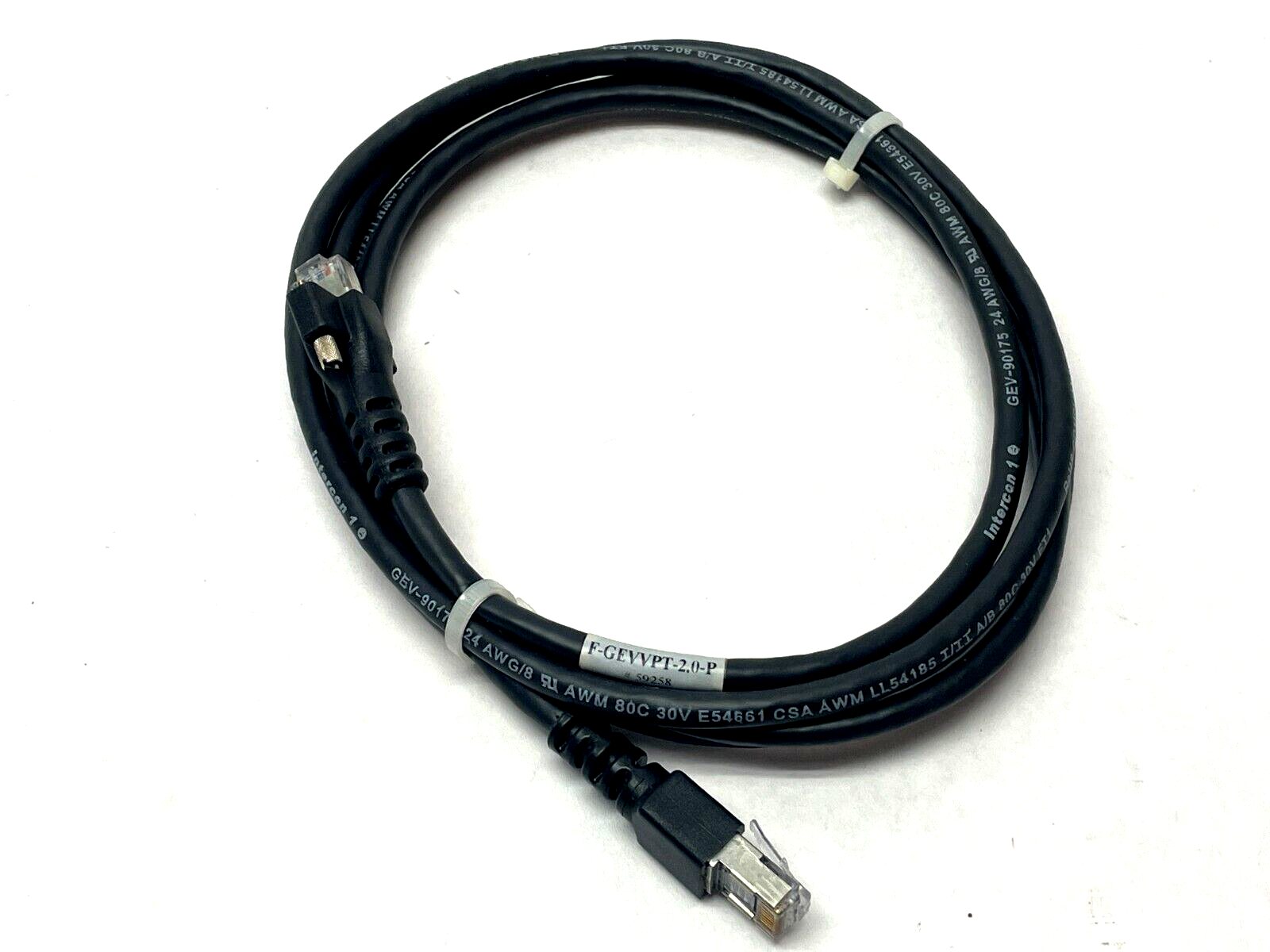 F-GEVVPT-2.0-P | Intercon High Flex CAT5e Ethernet Cable 2m Length - Used - Maverick Industrial Sales