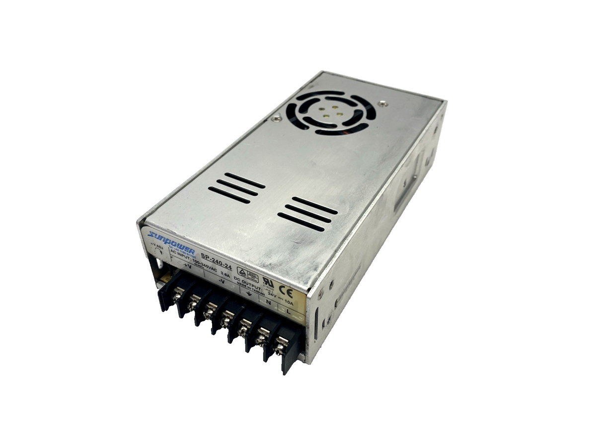 SP-240-24 | Sunpower Power Supply 100-240VAC 24VDC 10A - Used - Maverick Industrial Sales