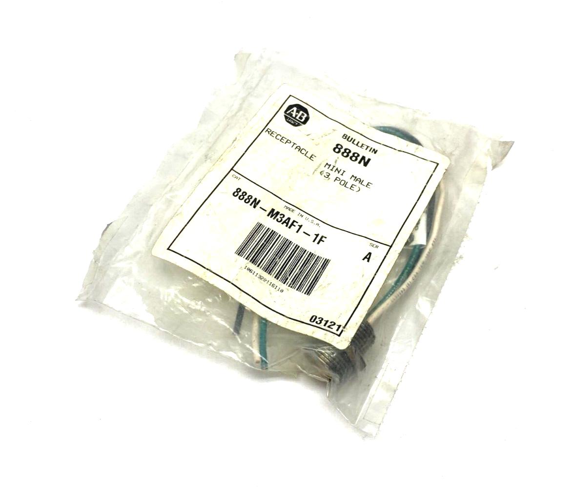 888N-M3AF1-1F | Allen Bradley Ser. A Mini-Male Receptacle 3-Pole 600V AC/DC - New - Maverick Industrial Sales