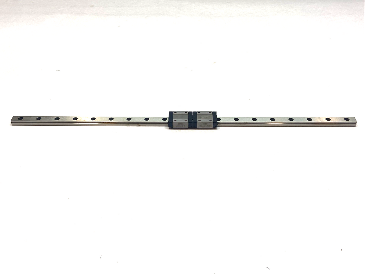 LWL12B | IKO Linear Bearing Guide Blocks (2x) w/ Guide Rail 475mm L x 12mm W- Used - Maverick Industrial Sales