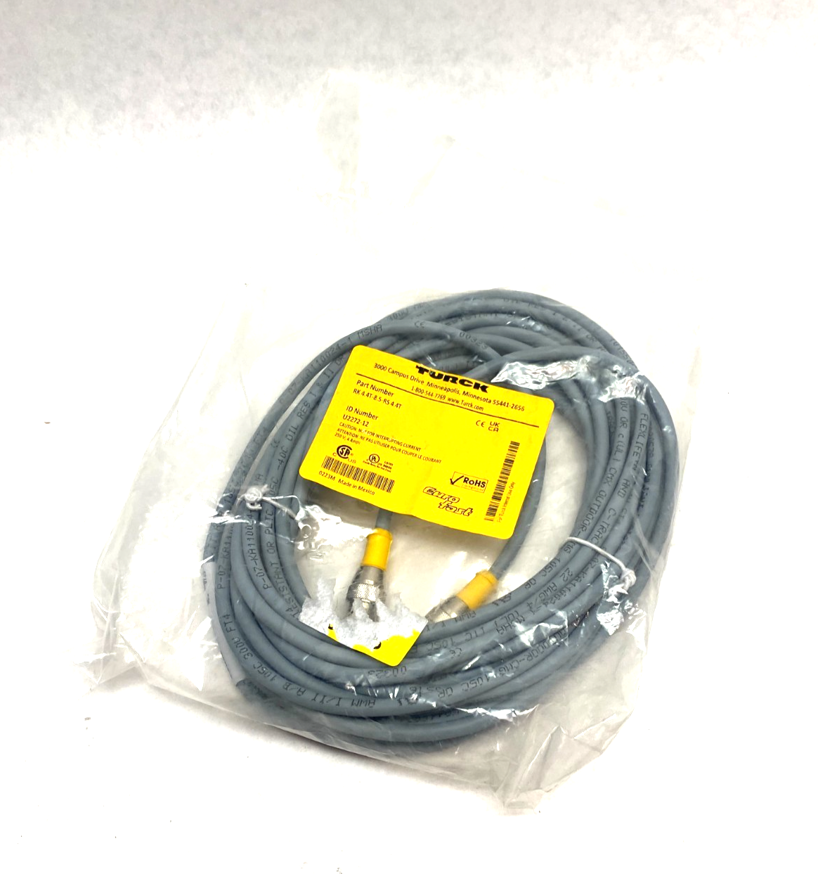 RK 4.4T-8.5-RS 4.4T, U2272-12 | Turck RK 4.4T-8.5-RS 4.4T Eurofast Double Ended Cordset U2272-12 - New - Maverick Industrial Sales