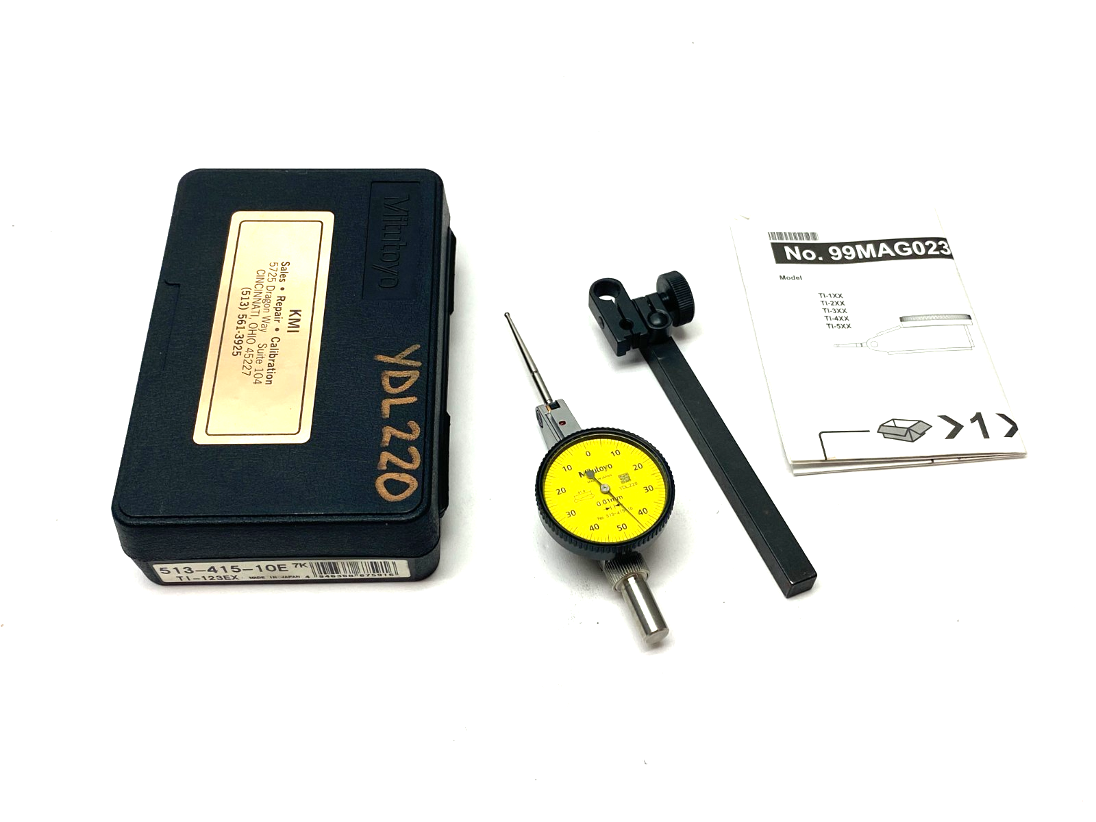 Mitutoyo 513-415-10E Dial Test Indicator 1.0mm Range, 0.01mm Graduation TI-123EX - Maverick Industrial Sales