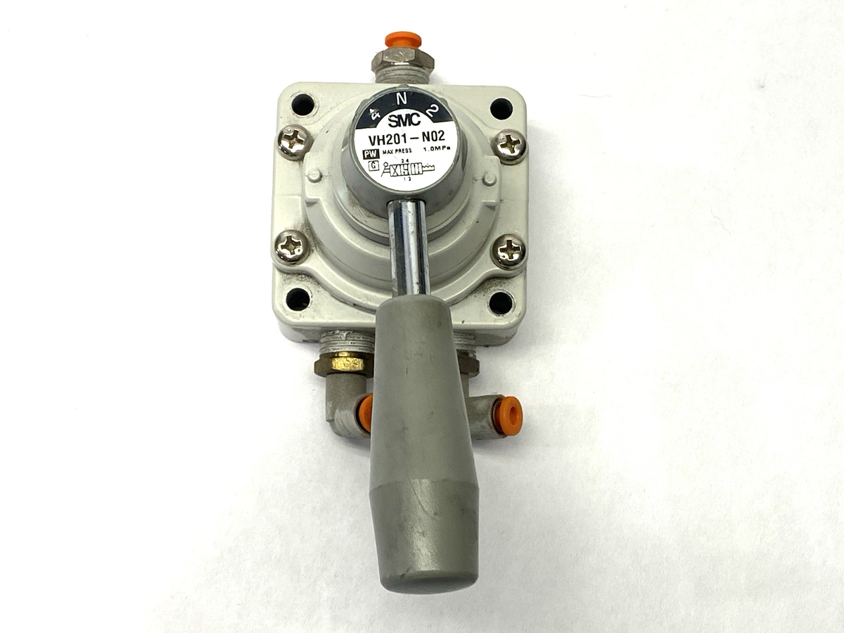 VH201-N02 | SMC Hand Valve 1/4" NPT 3‑Position Rotary Lever - Used - Maverick Industrial Sales