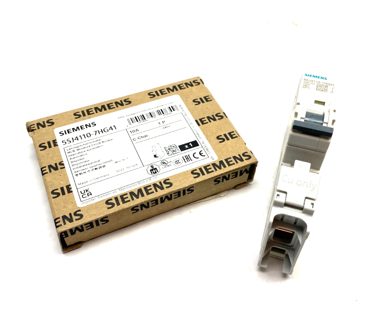 Siemens 5SJ4110-7HG41 Miniature Circuit Breaker 10A 1-Pole C-Char. - Maverick Industrial Sales