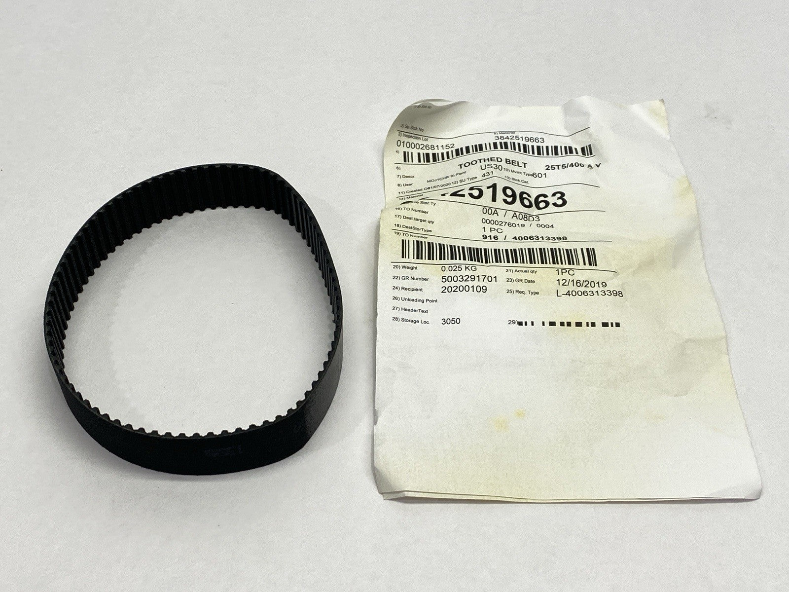 Bosch Rexroth 3842519663 Toothed Belt 25T5/400 - Maverick Industrial Sales