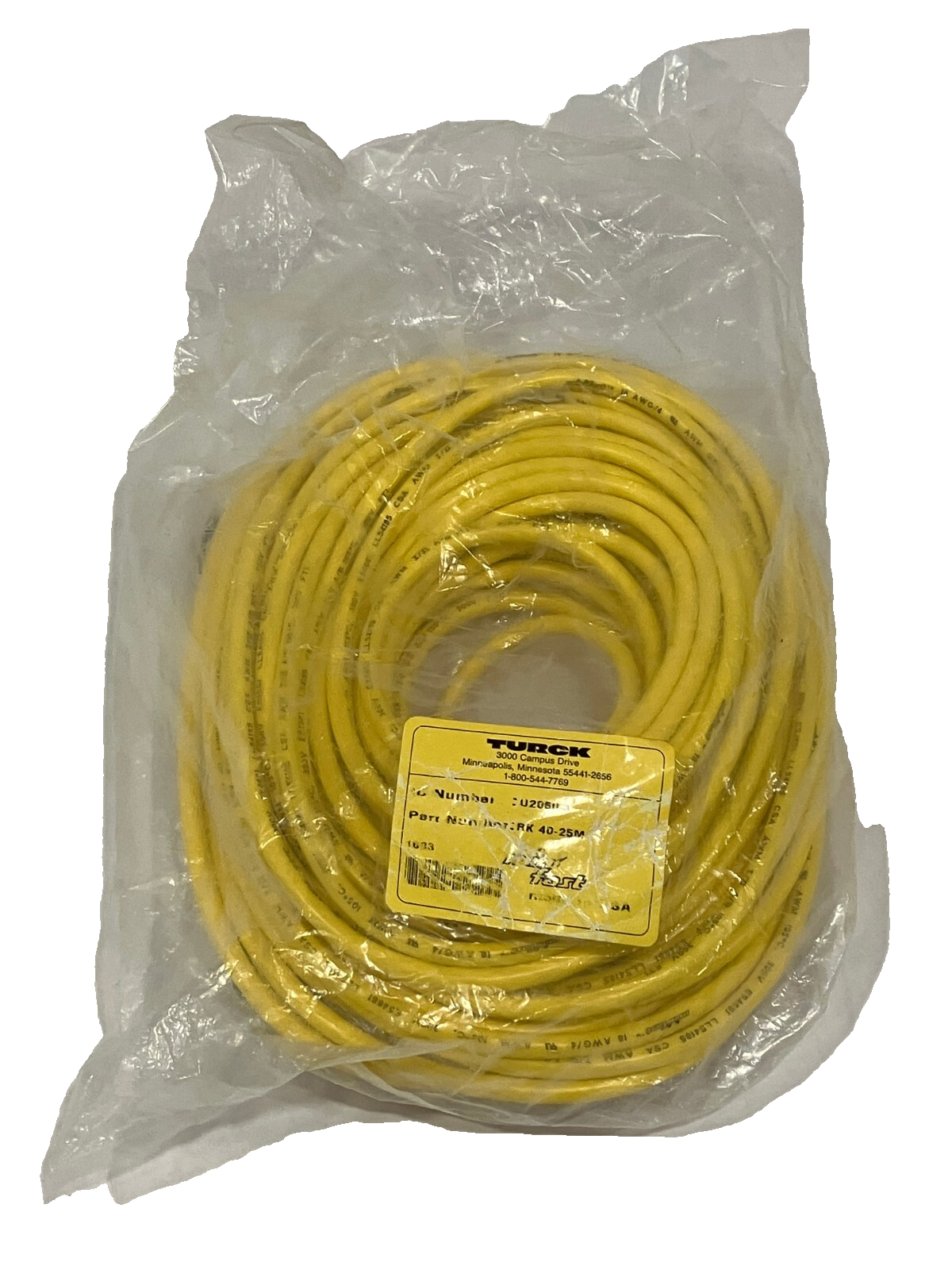 RK 40-25M | Turck Single-Ended Cordset 4-pin 7/8"-16 Minifast Female U2060-1 - New - Maverick Industrial Sales