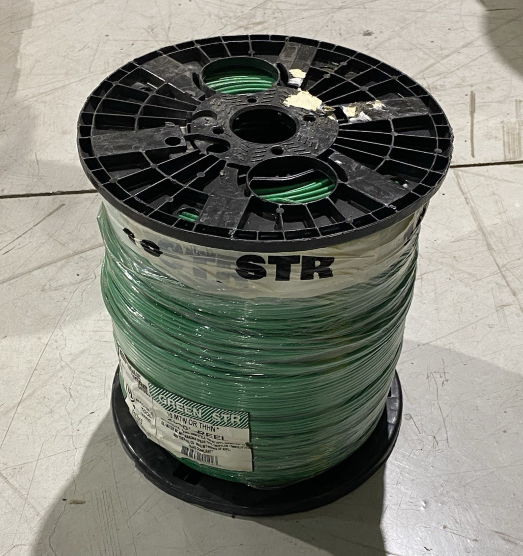 Republic Wire E167613 Sgl-Conductor MTW or THHN 10AWG Green, ROLL OF 2500 FEET - Maverick Industrial Sales