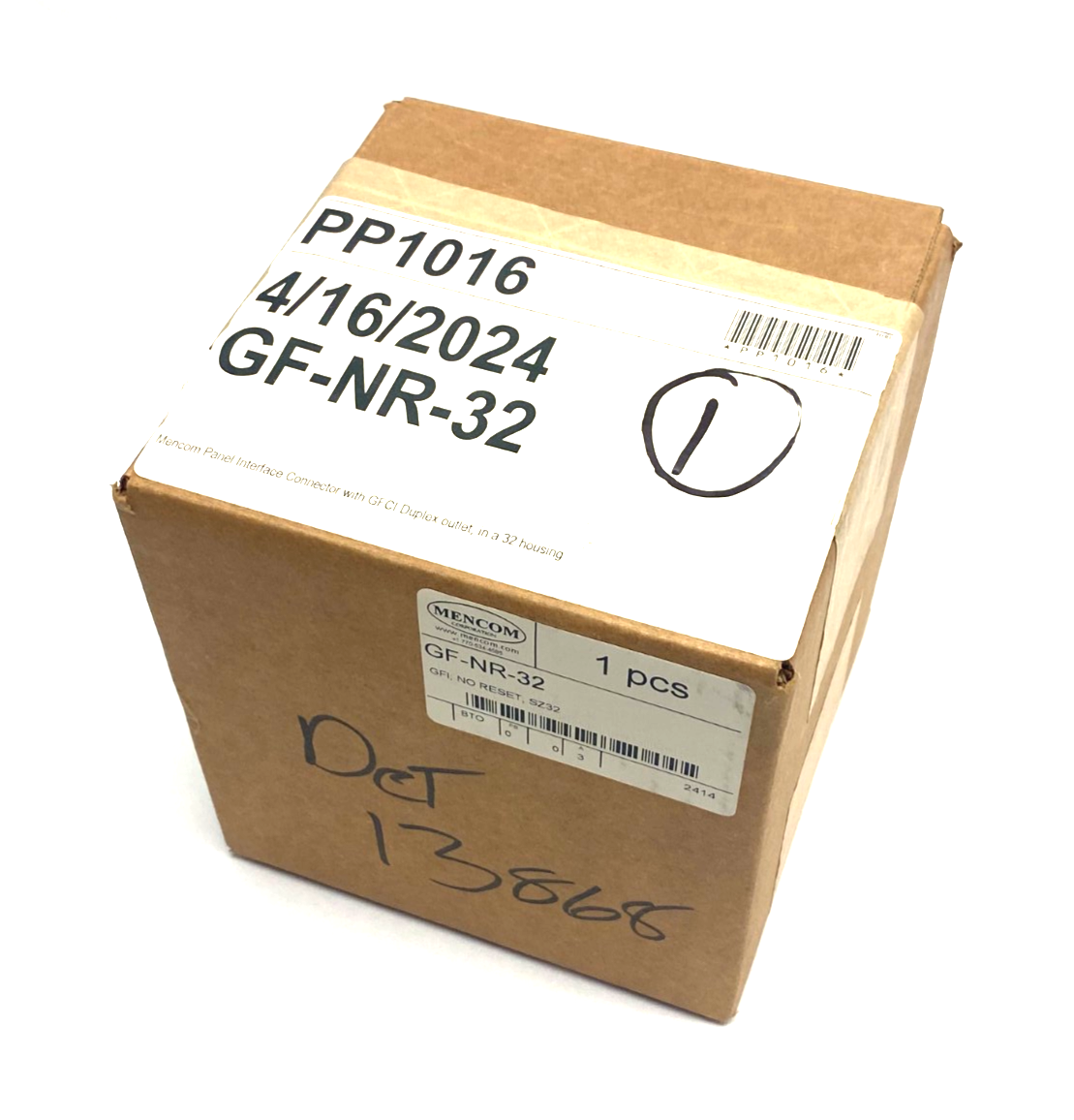 Mencom GF-NR-32 Panel Interface Connector w/ GFCI Duplex outlet SZ32 - Maverick Industrial Sales