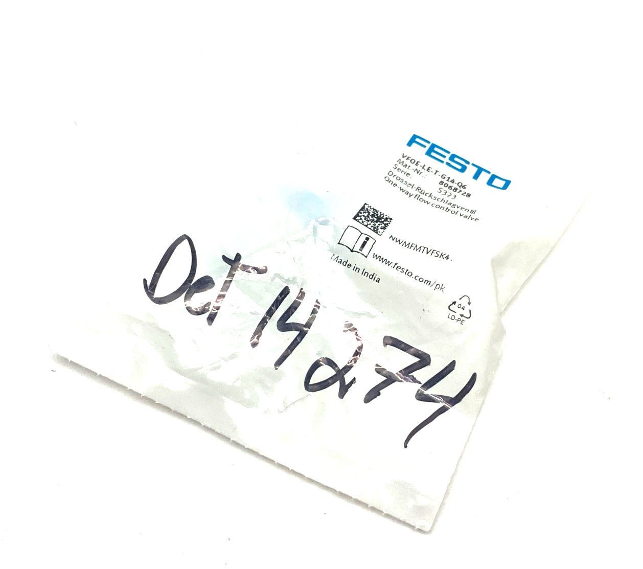 Festo VFOE-LE-T-G14-Q6 One-Way Flow Control Valve 8068728 - Maverick Industrial Sales