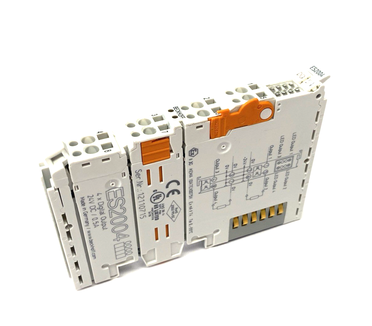Beckhoff ES2004 EtherCAT Terminal, 4-channel Digital Output, 24 V DC, 0.5 A - Maverick Industrial Sales
