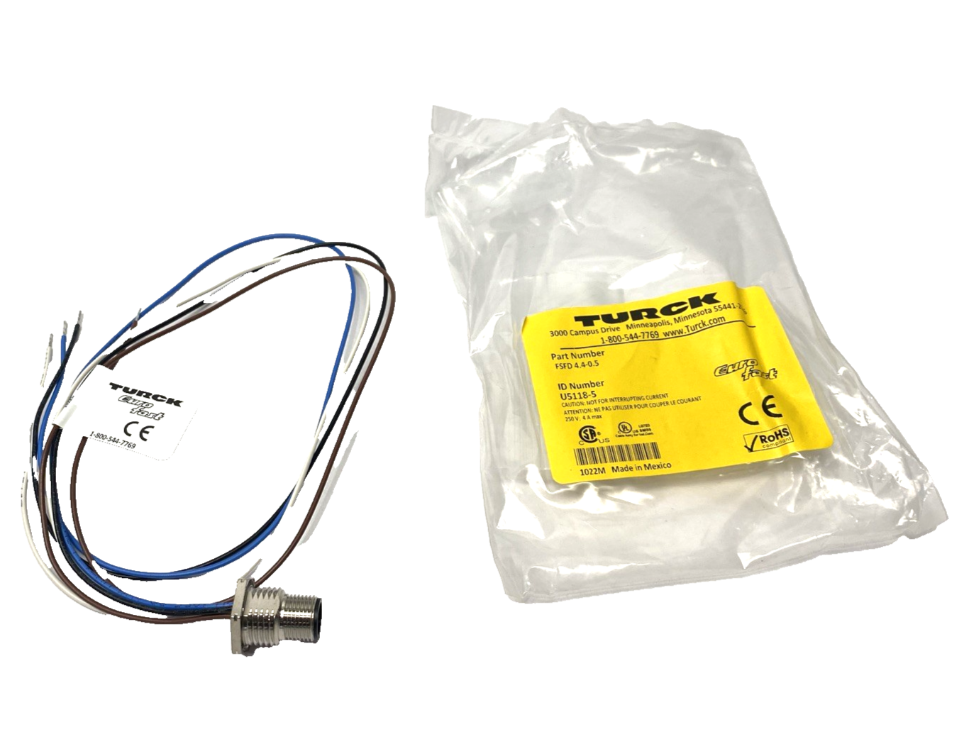 Turck FSFD 4.4-0.5 Actuator & Sensor Receptacle, Rear Mount 0.5m, U5118-5 - Maverick Industrial Sales