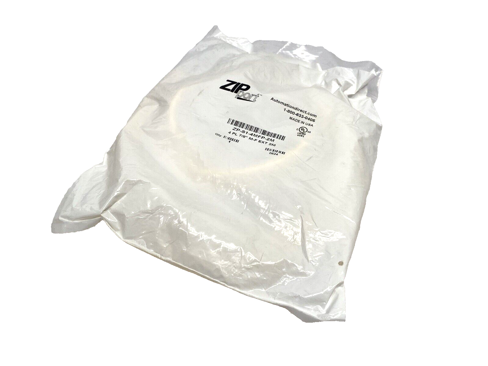 Automation Direct ZP-S1-4MFP-2M ZIPport Cordset 7/8" 4-Pin Male To Female 2m - New - Maverick Industrial Sales