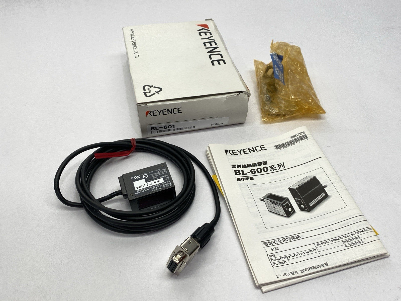 Keyence BL-601 Ultra Small Laser Barcode Reader, Standard Type Front Raster - Maverick Industrial Sales