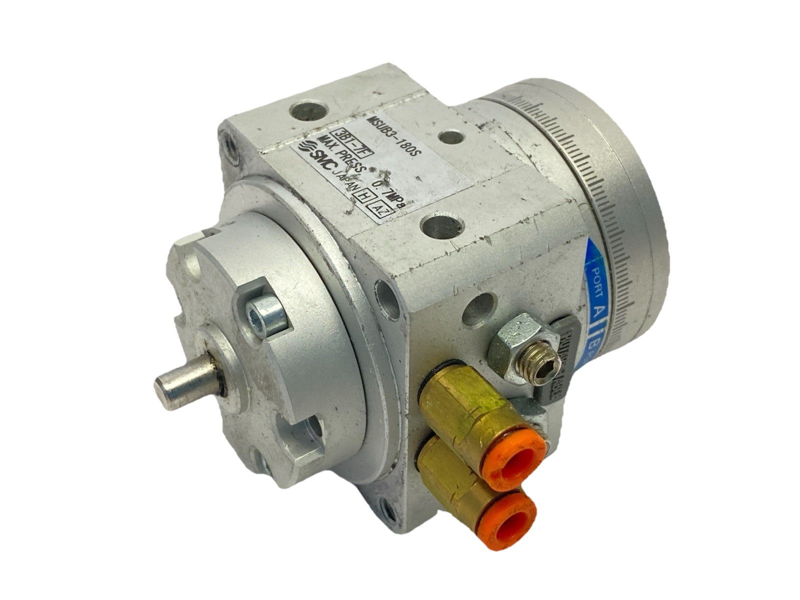 MSUB3-180S | SMC Pneumatic Rotary Actuator With Table 180 Degrees - Used - Maverick Industrial Sales
