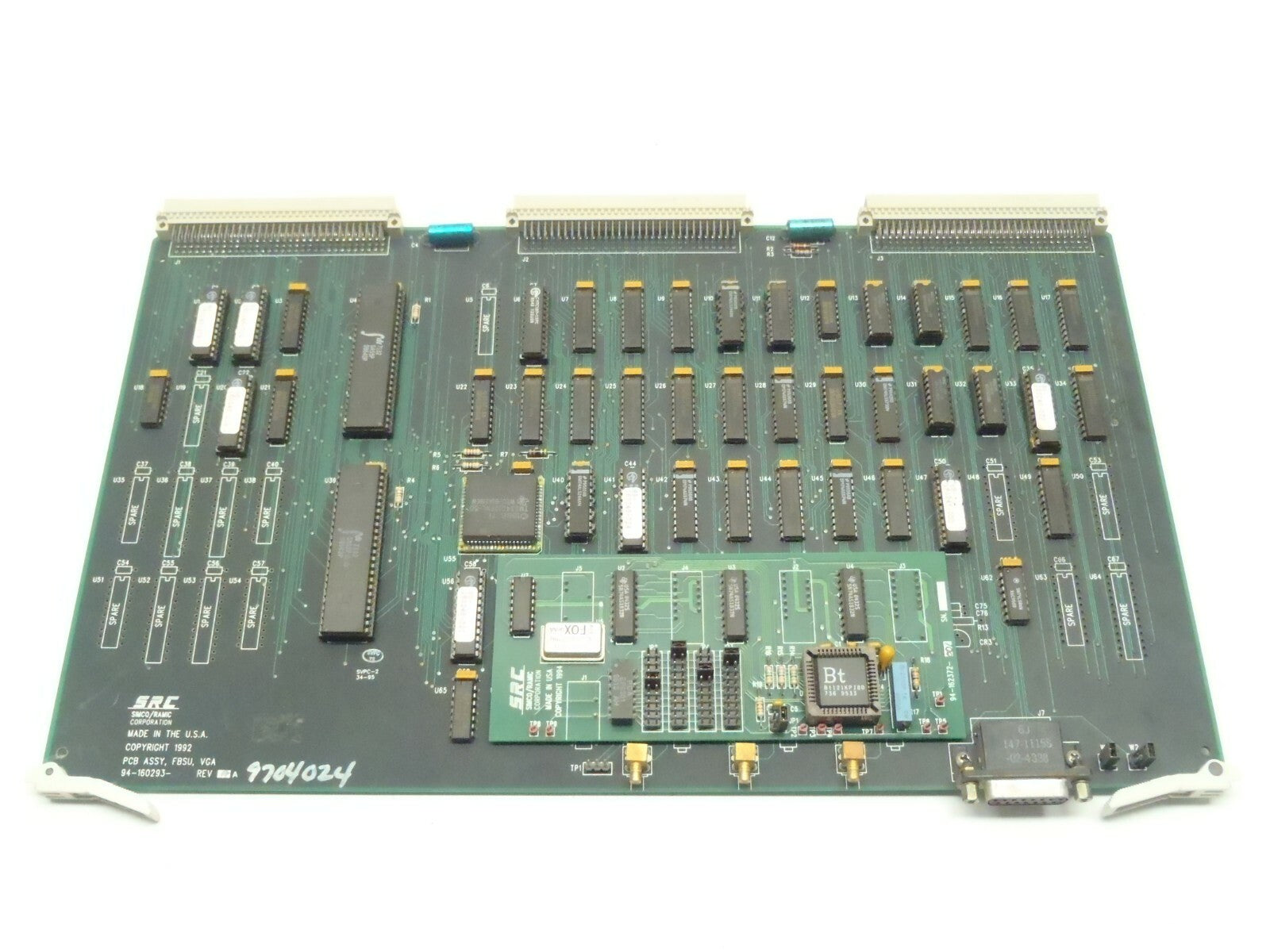 Simco Ramic SRC 94-160293-004 REV A PCB ASSY FBSU VGA 94-162372-001 - Maverick Industrial Sales