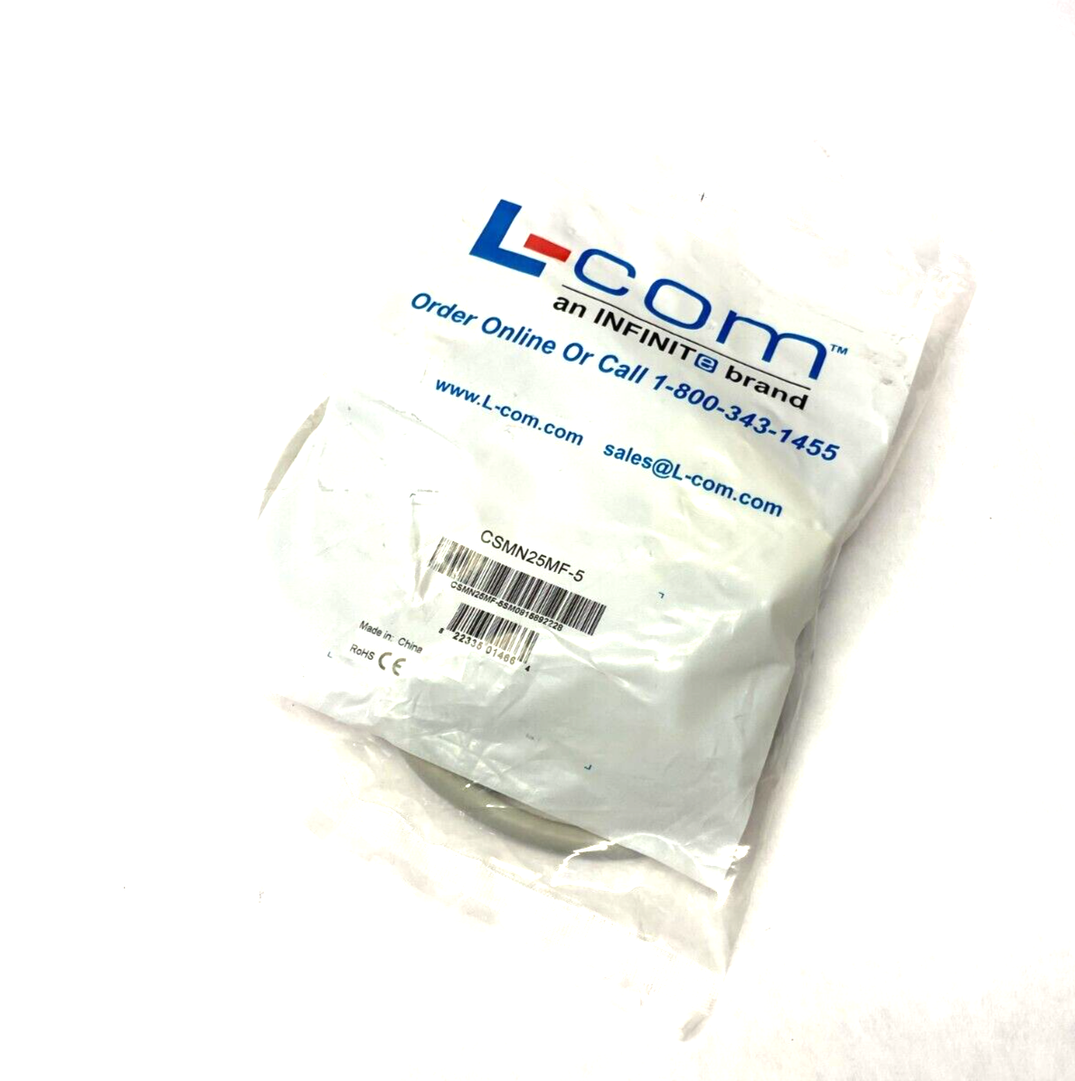 L-Com CSMN25MF-5 Deluxe D-Sub DB25 Male to Female Cordset 25-Pos - Maverick Industrial Sales
