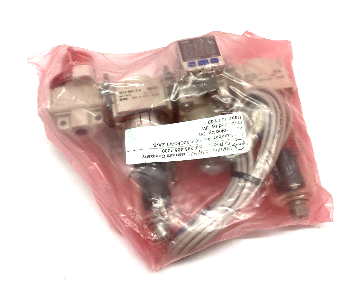 AC20C-N02CE3-V1-ZA-B | SMC Modular Air Filter and Regulator Unit w/ Lockout - New - Maverick Industrial Sales
