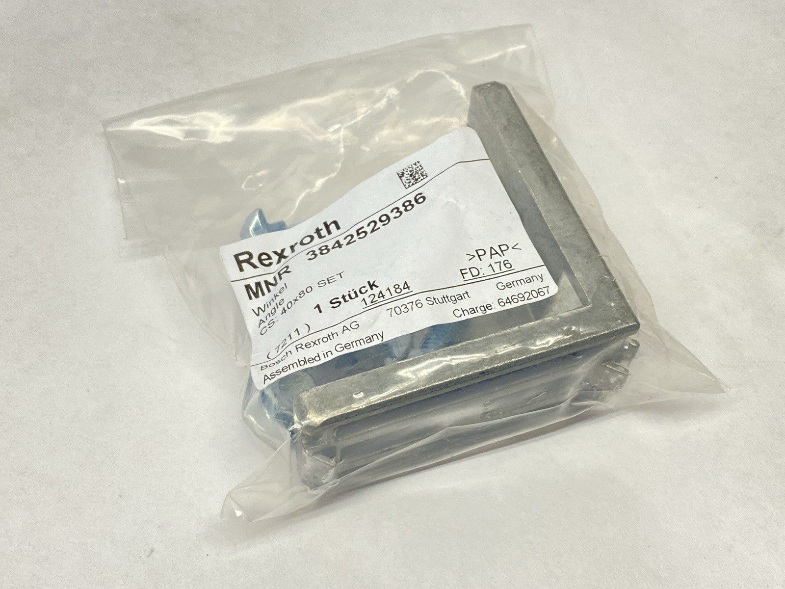 Bosch Rexroth 3842529386 Gusset w/ Fasteners 40x80 - Maverick Industrial Sales