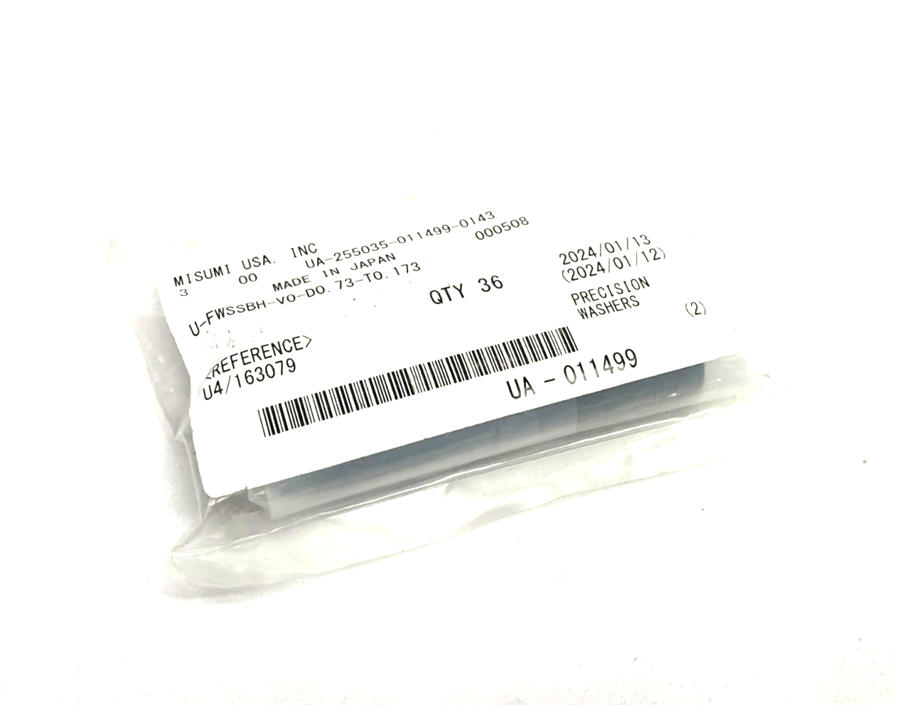 MiSUMi U-FWSSBH-V0-D0.73-T0.173 Precision Flat Spacer Washers PKG OF 36 - Maverick Industrial Sales
