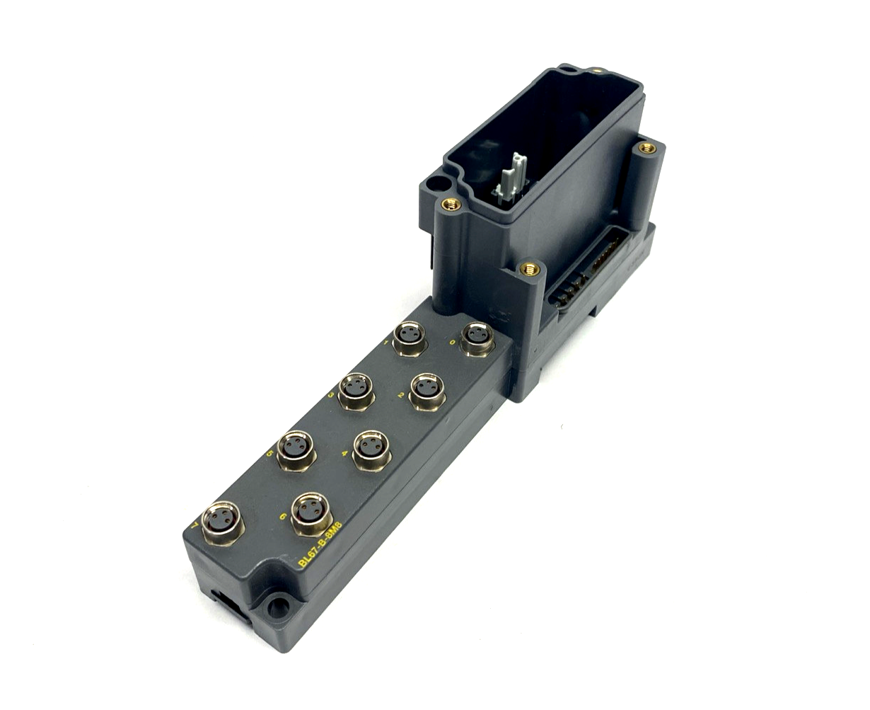 Turck BL67-B-8M8 I/O Base Module, x8 M8 3-Pin Female 6827188 MISSING LATCH - Used - Maverick Industrial Sales