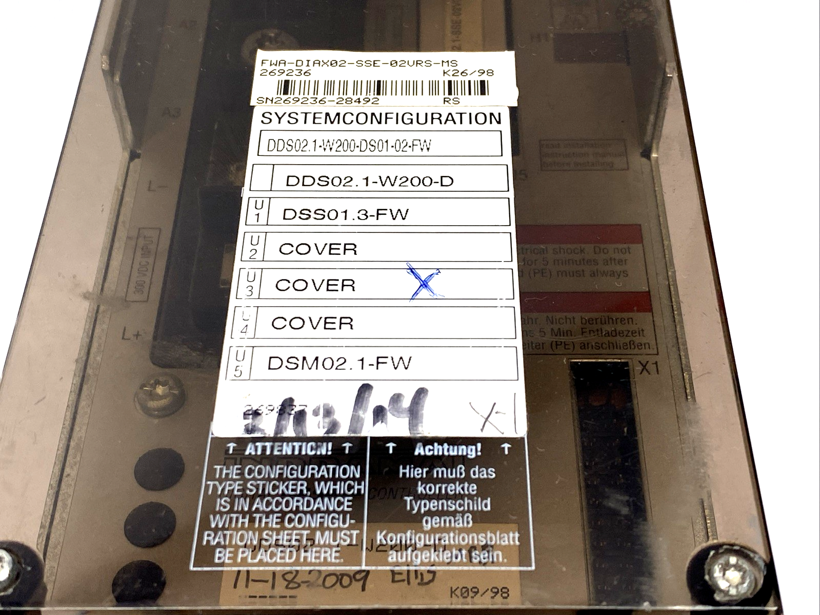 Indramat DDS02.1-W200-DS01-02-FW Controller DDS02.1-W200-D DSM02.1-FW DDS01.3-FW - Used - Maverick Industrial Sales