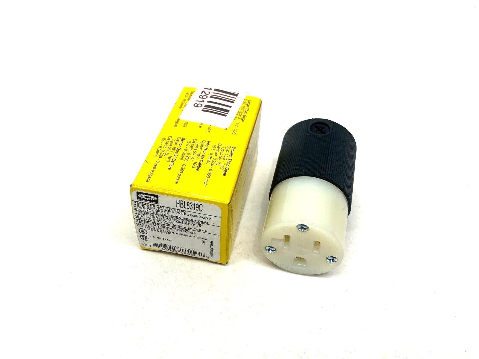 Hubbell HBL8319C Insulgrip Hospital Grade Outlet Receptacle Body 2-Pole 3-Wire - Maverick Industrial Sales