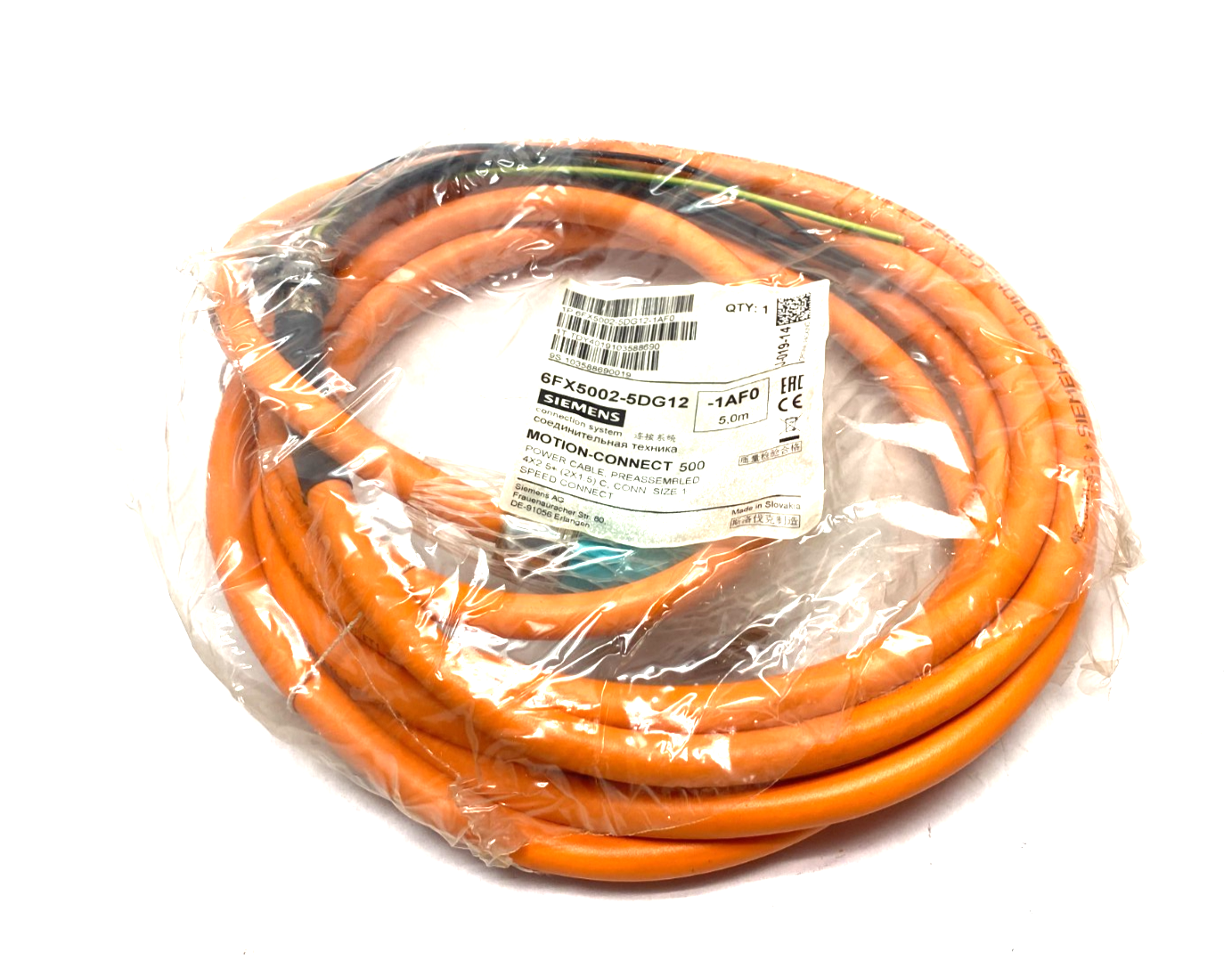 Siemens 6FX5002-5DG12-1AF0 MOTION-CONNECT 500 Power Cable Assembly - Maverick Industrial Sales