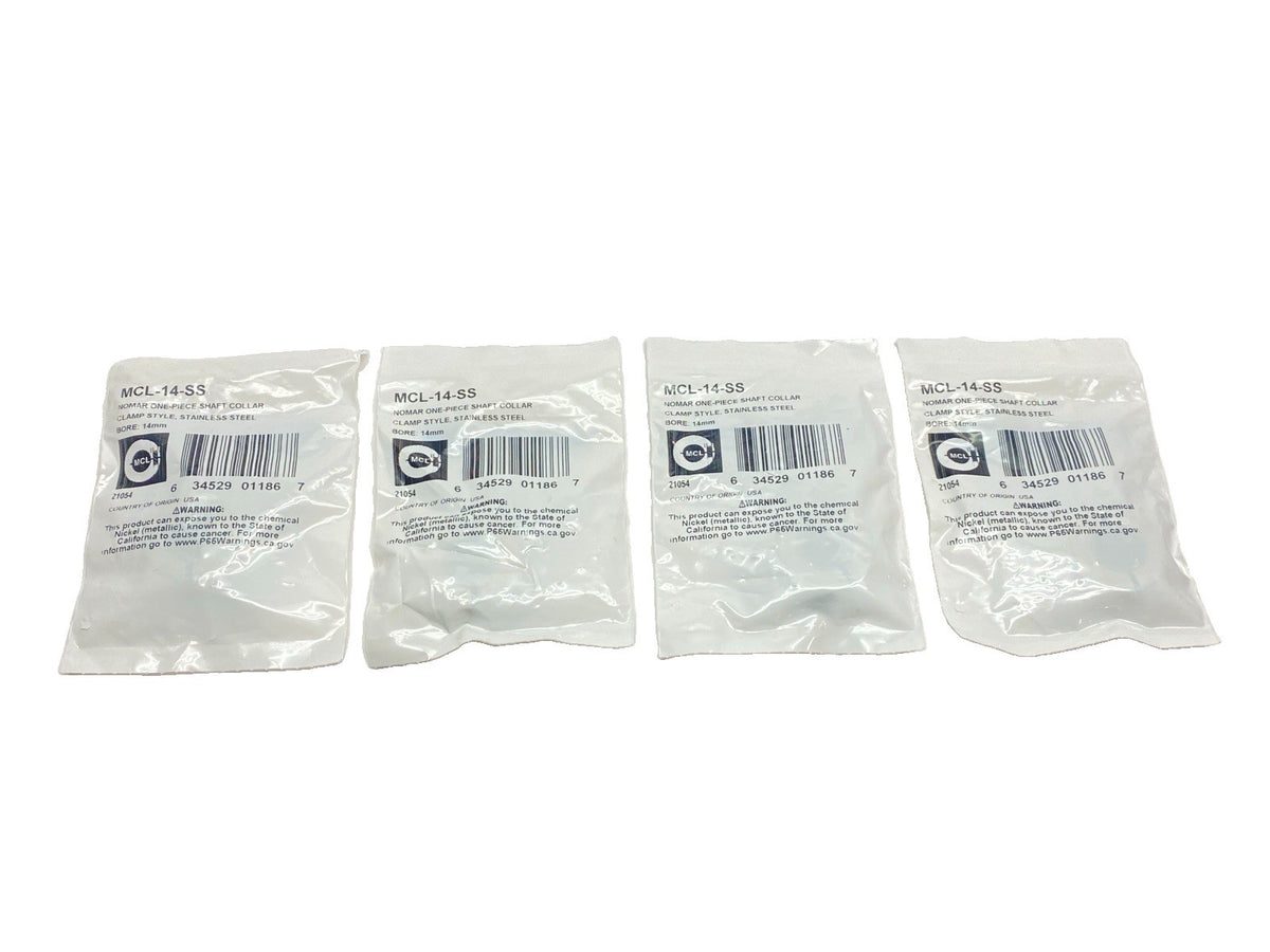 MCL-14-SS | Ruland 14mm One-Piece Clamp Shaft Collar 30mm OD 11mm Width LOT OF 4 - New - Maverick Industrial Sales