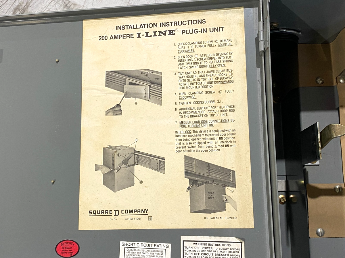 PQ3620G | Square D Fusible Bus Plug-In Unit, I-Line, 3-Pole, 3-Fuse, 600VAC, 200A - Used - Maverick Industrial Sales