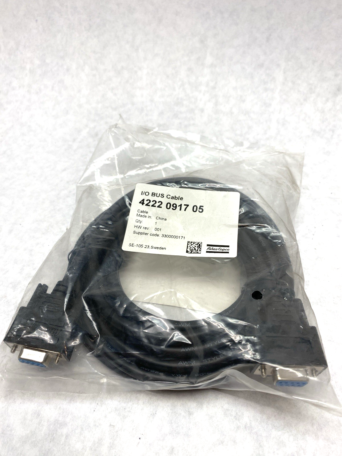 Atlas Copco 4222 0917 05 I/O Bus Cable HW Rev 001 - New - Maverick Industrial Sales