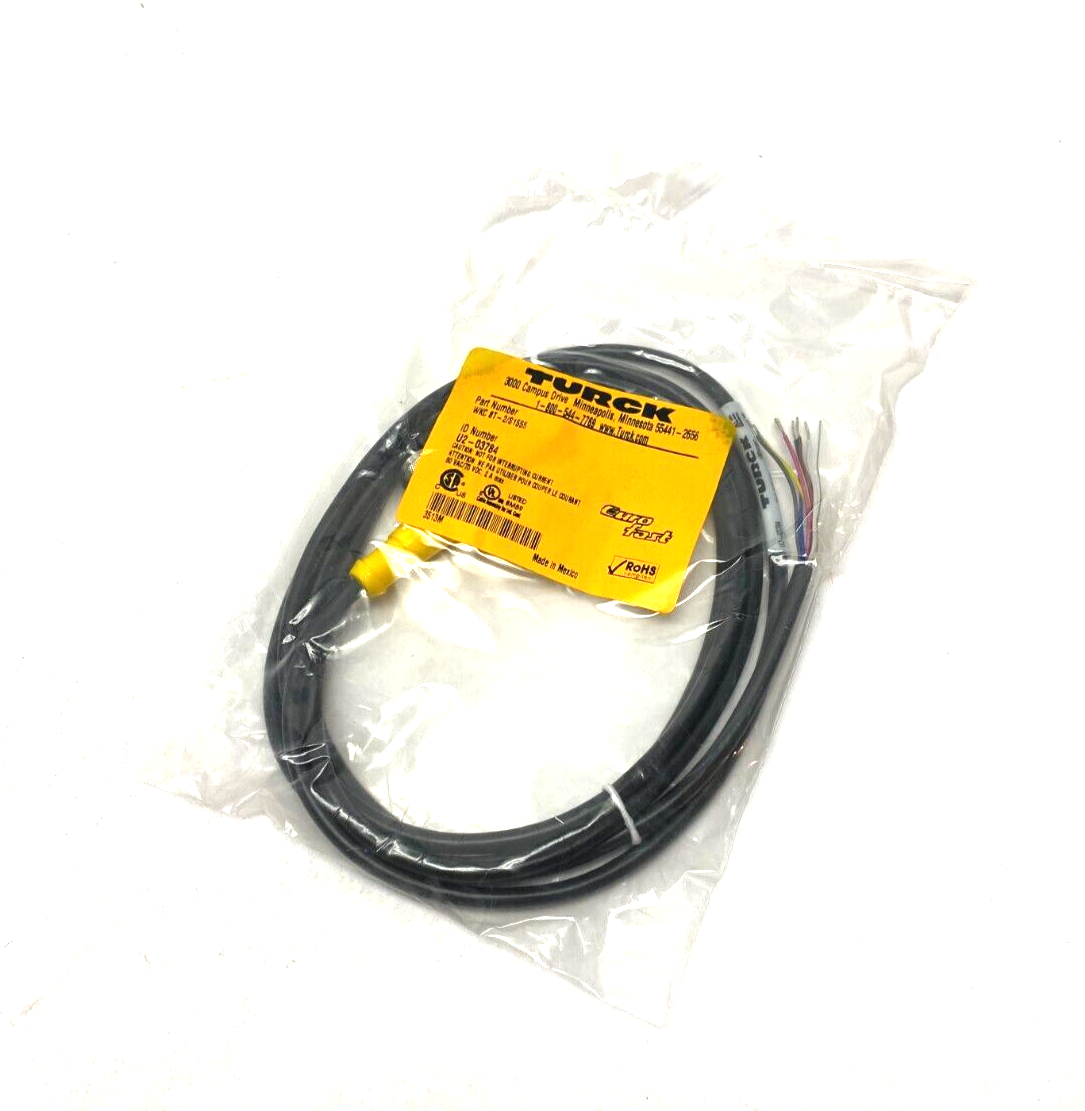 Turck WKC 8T-2/S1555 Eurofast M12 Right Angle Cordset Sgl-Ended U2-03784 - New - Maverick Industrial Sales