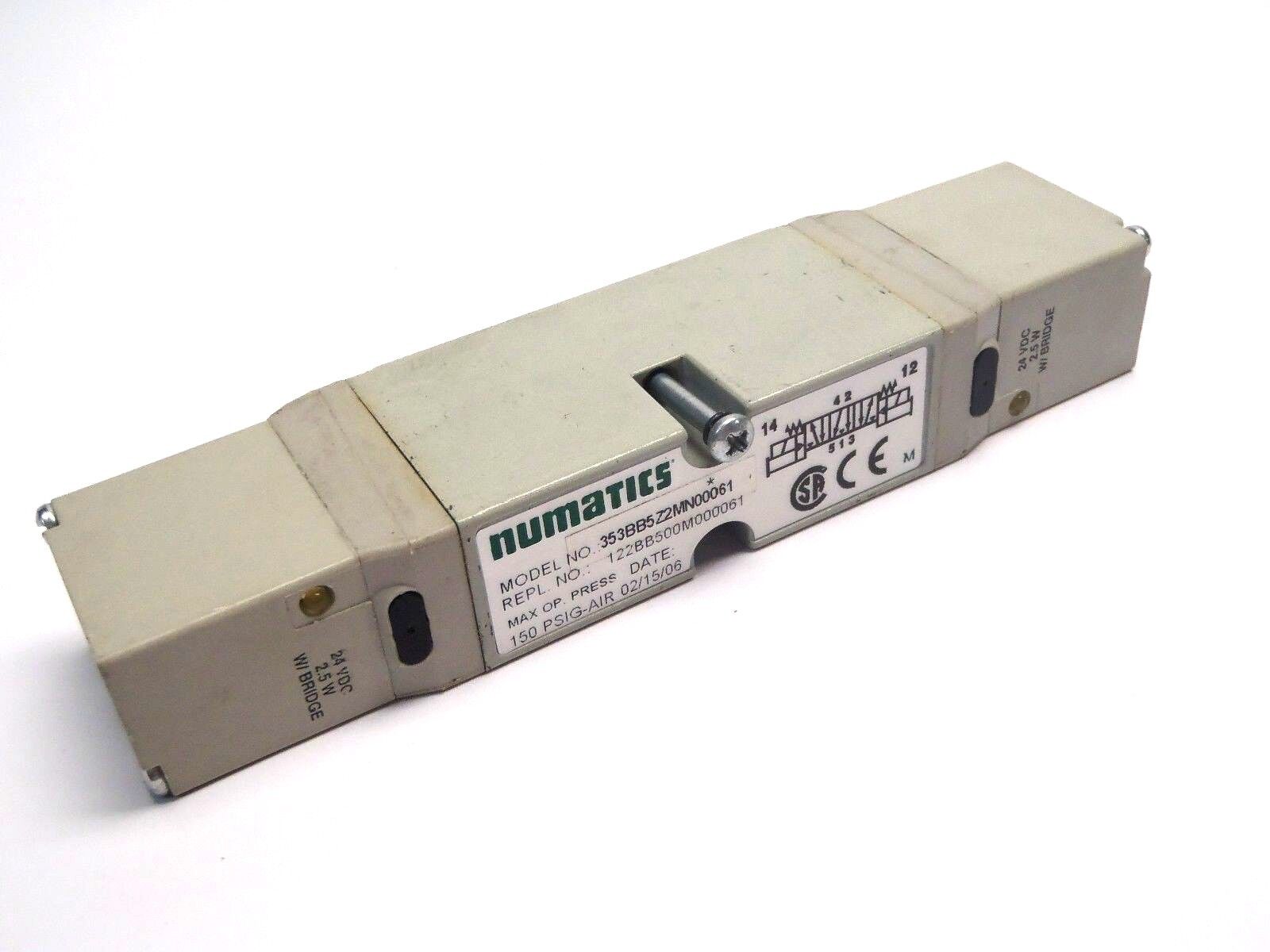 Numatics 353BB5Z2MN00061 2035 S/B DBL PLGN 2/8 24 VDC 2.5 W Valve - Used - Maverick Industrial Sales