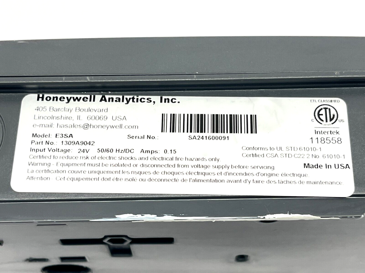 Honeywell E3SA E3Point Wall Mount Gas Monitor 0.15A 24V 1309A9042 - Used - Maverick Industrial Sales