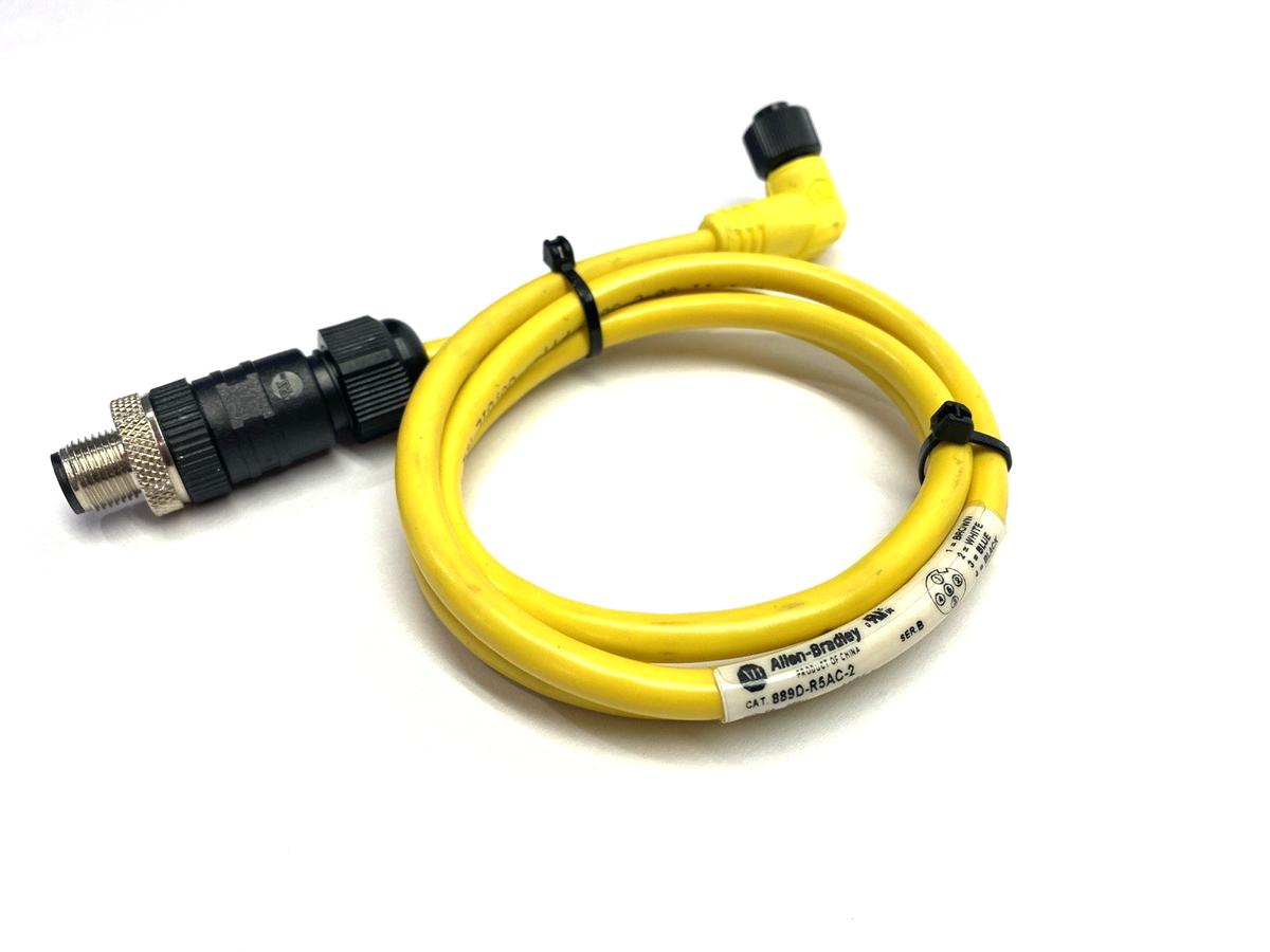 889D-R5AC-2 | Allen Bradley Ser. B DC Micro Female Right Angle Cordset 2m 250V 4A - Used - Maverick Industrial Sales