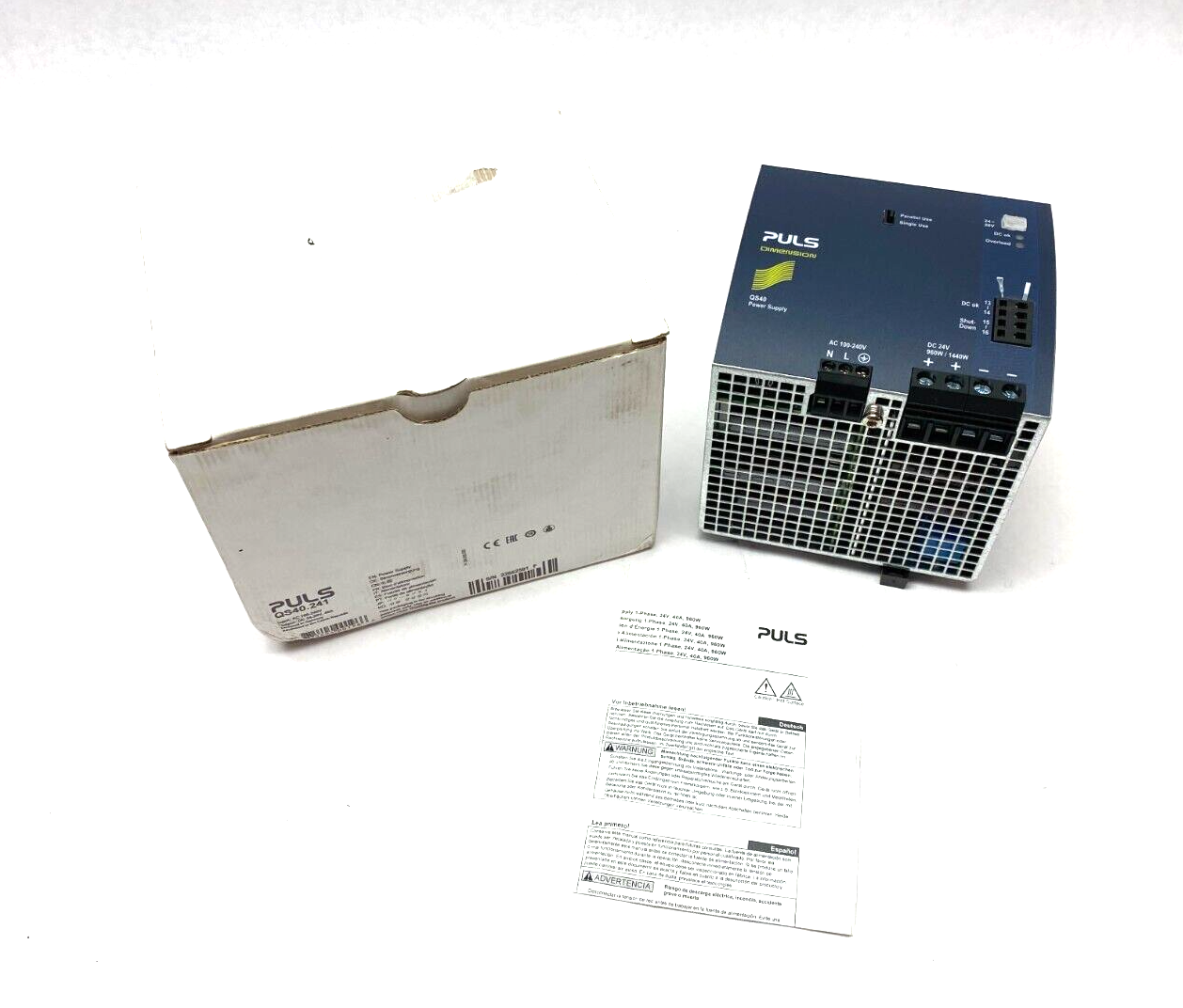 Puls QS40.241 Power Supply 1-Phase 960W, 40A, 24VDC, 100-240VAC Input - Maverick Industrial Sales