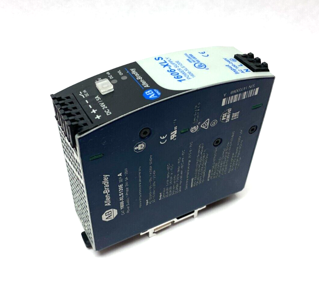 1606-XLS120E | Allen Bradley Ser. A Single Phase Power Supply 24VDC 5A - Used - Maverick Industrial Sales
