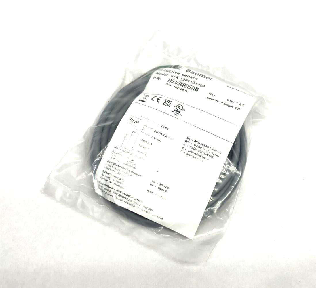 Baumer ILFK 12P1101/I03 Inductive Sensor PNP 4mm Rectangular 10222808 - Maverick Industrial Sales