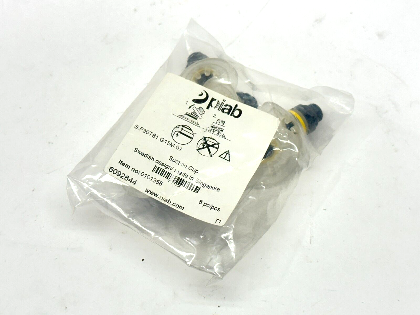 Piab S.F30T81.G18M.01 Vacuum Suction Cup 0101358 PKG OF 8 - New - Maverick Industrial Sales