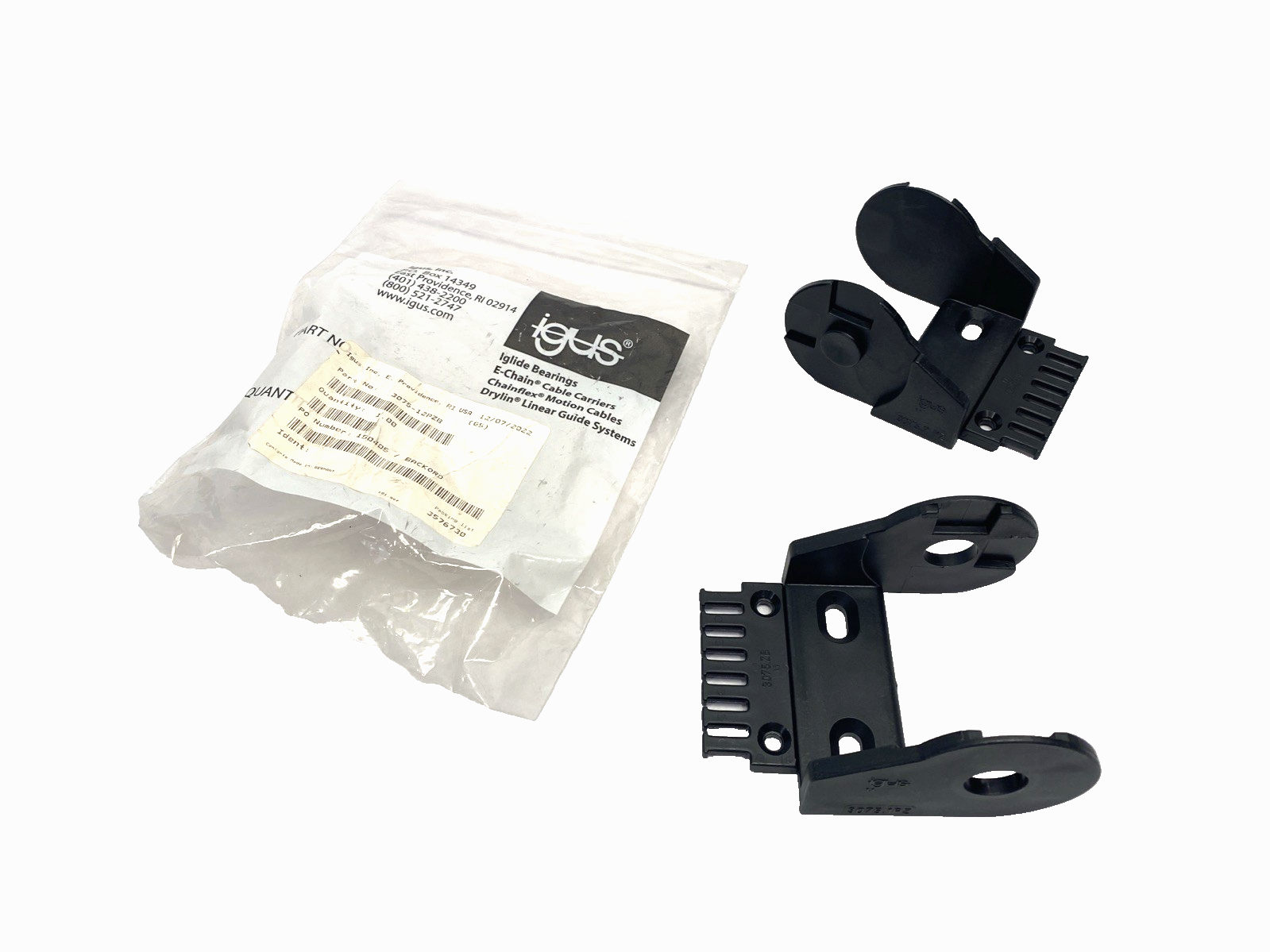 3075-12PZB,3075.12PZB | Igus 3075-12PZB E-Chain Cable Carrier Brackets w/ Tiewrap, Full Set 3075.12PZB - New Other - Maverick Industrial Sales