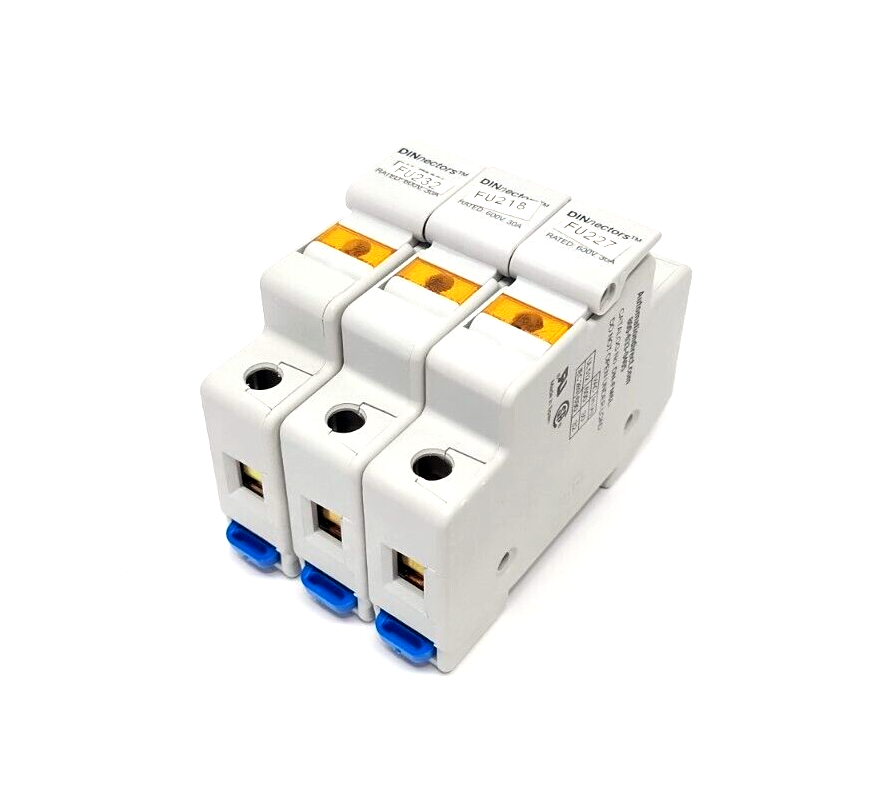 DN-FM6L | Automation Direct DINectors Indicating Fuse Block/Holder 30A LOT OF 3 - Used - Maverick Industrial Sales